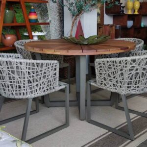 Mesa Minas - Estrutua de Alumíno e Tampo de Madeira Cumarú